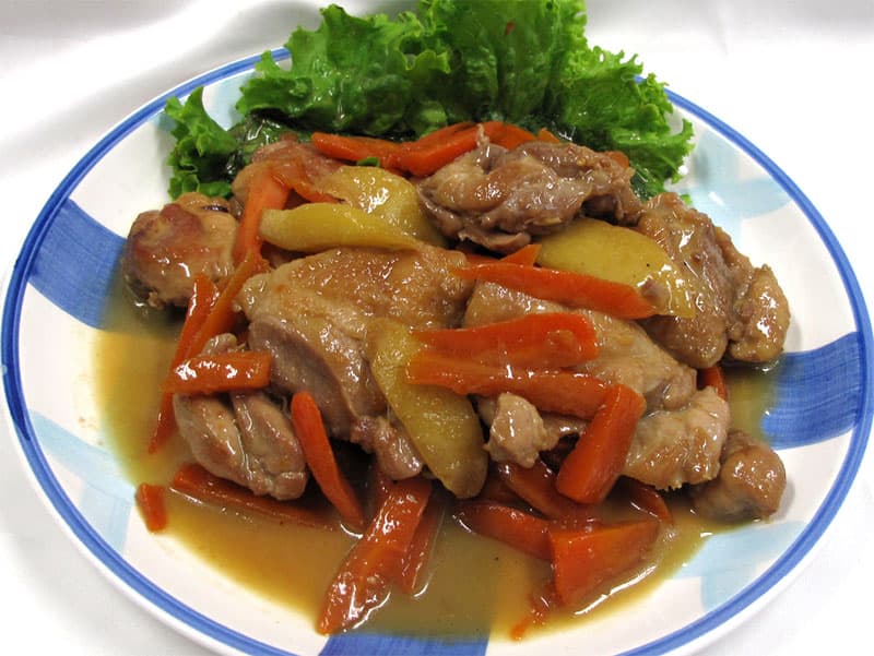 鶏肉とりんごのはちみつ醤油煮 完成画像