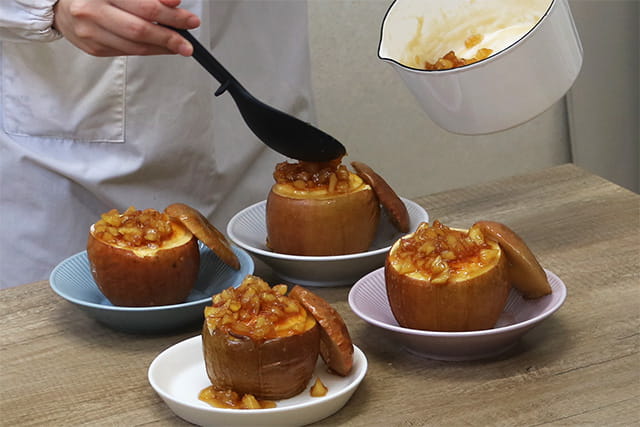 焼きりんごプリン｜りんご大学キッチン（りんごレシピ）｜食べる